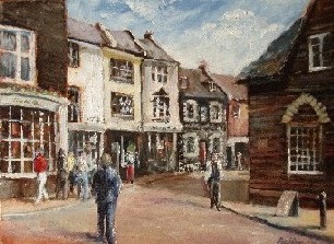 Painting of The Lanes, Brighton